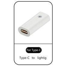 (Type C to Lightning, white) Fonken Apple Pencil Converter Charging Adapter Cable Connector Type-C Female to Lightning Female Converter For Apple Pencil 1st