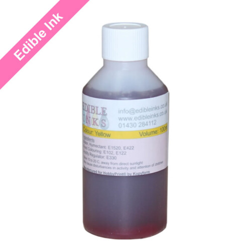 (Yellow, 100ml) Edible printer Ink  in Set and Size Options.