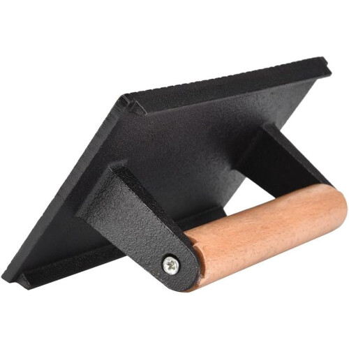 VG® Cast Iron Rectangular Burger Press 20x10 cm Non-Stick Grill Weight 1