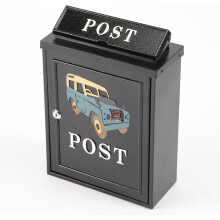 Vintage Decor Wall Mounted Post Box, 4WD Farm Vehicle Design, Lockable