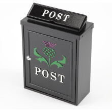 Vintage Decor® Wall Mounted Post Box Scottish Thistle Design, Lockable