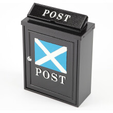 Vintage Decor® Wall Mounted Post Box Scottish Flag Design, Lockable