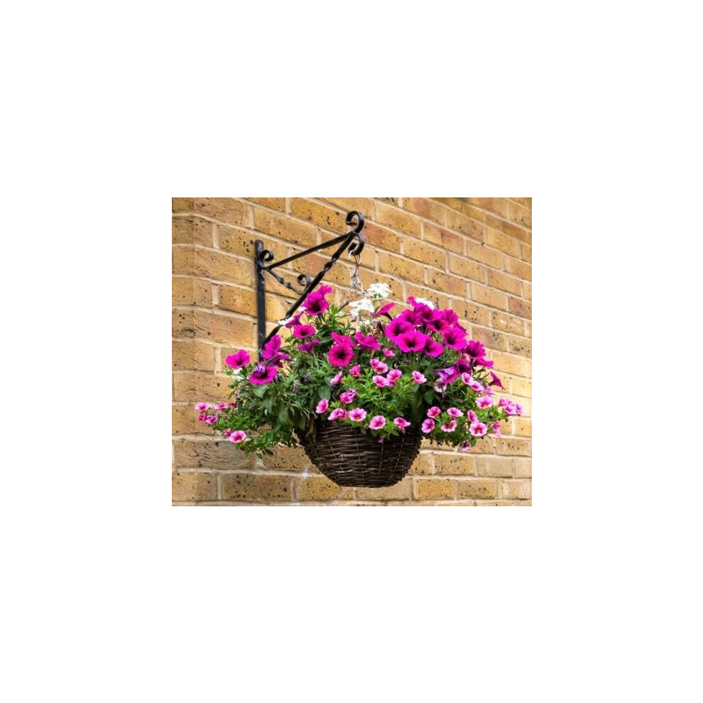 GHÂ® 16-Inch Rattan Hanging Basket, Round, Natural Weave with Chain