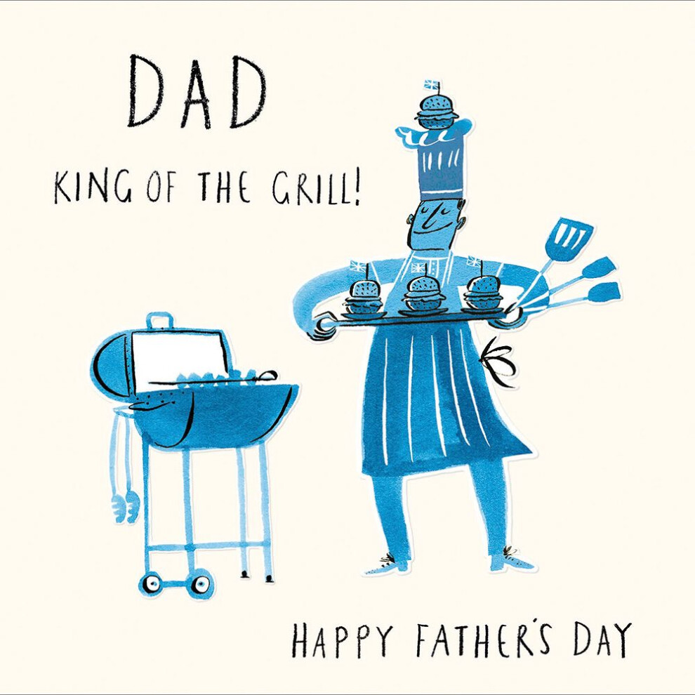 Dad King Of The Grill! BBQ Happy Father's Day Greeting Card Fathers Day Cards