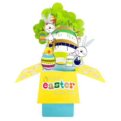 Clever Cube Easter Fun Eggstraordinary Pop Up Easter Greeting Card