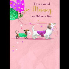 To A Special Mummy Mini-Me In Tow Cute Dog Mother's Day Greeting Card