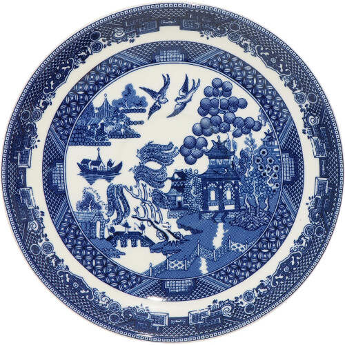 AuraHome Blue Willow 20-Piece Dinner Set, Porcelain, Blue & White 2