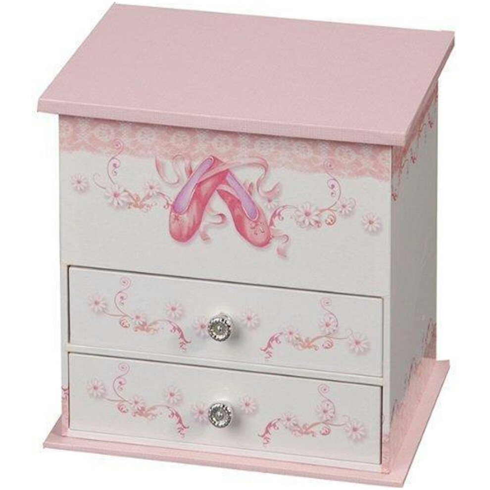 Mele and Co Ballet Shoes Girls Musical Jewellery Box with Two Drawers