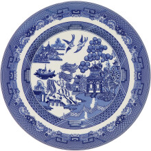 AuraHome Blue Willow 27cm Dinner Plate, Porcelain, Blue & White