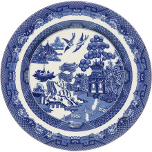 AuraHome Blue Willow 19cm Side Plate, Porcelain, Blue & White
