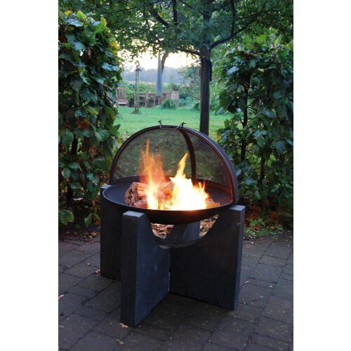 DWD® Premium 80cm Folding Mesh Spark Screen Cover for Fire Pits, Black