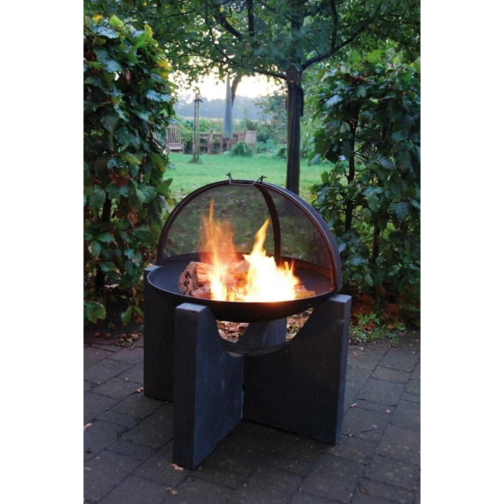 DWD® Premium 80cm Folding Mesh Spark Screen Cover for Fire Pits, Black