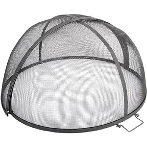 DWD® Premium 80cm Folding Mesh Spark Screen Cover for Fire Pits, Black 1