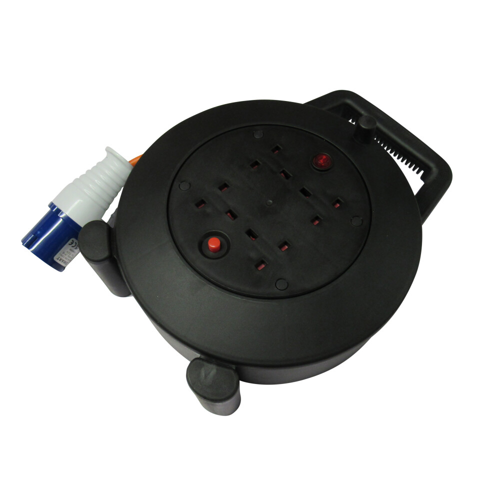 Camping Electric Hook Up Cable Reel 15M (4 Way Extension Lead Caravan)
