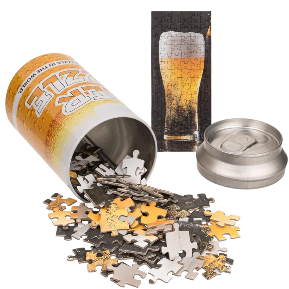 Novelty Beer Jigsaw Puzzle in Can Birthday Gift Idea Secret Santa