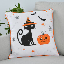 Halloween Pumpkins Decorative Filled Cushions- Multi- (45 x 45 cm)