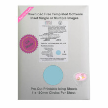 (Pre-Cut Circles 1 x 190mm, 24 x A4 Sheets) A4 Printable Icing Sheets - EasyPeel, Pre-Cut & A4