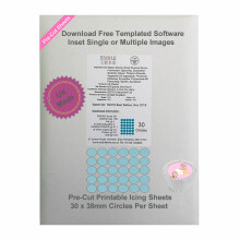 (Pre-Cut Circles 30 x 38mm, 10 x A4 Sheets) A4 Printable Icing Sheets - EasyPeel, Pre-Cut & A4