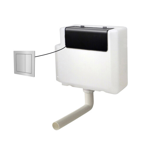 NES Home Nes Home Concealed Cistern Dual Flush Front Access Square Button Brushed Chrome