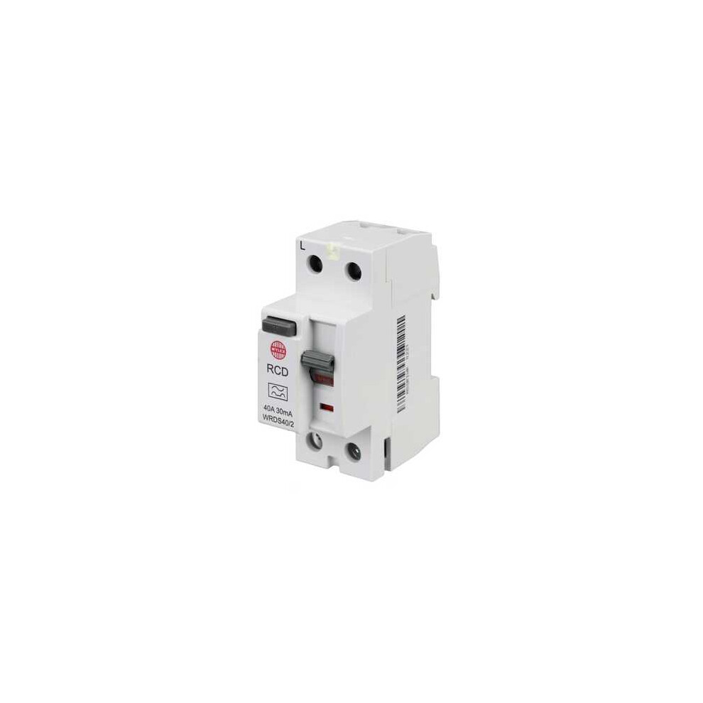 Wylex 40A 30mA double pole RCD A Class, WRDS40/2