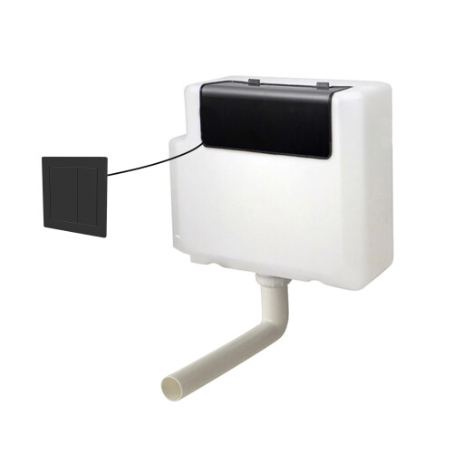 NES Home Nes Home Concealed Cistern Dual Flush Front Access Square Button Matte Black