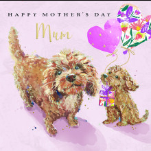 Happy Mother's Day Mum Love Delivered Woofly Cute Mother's Day Greeting Card