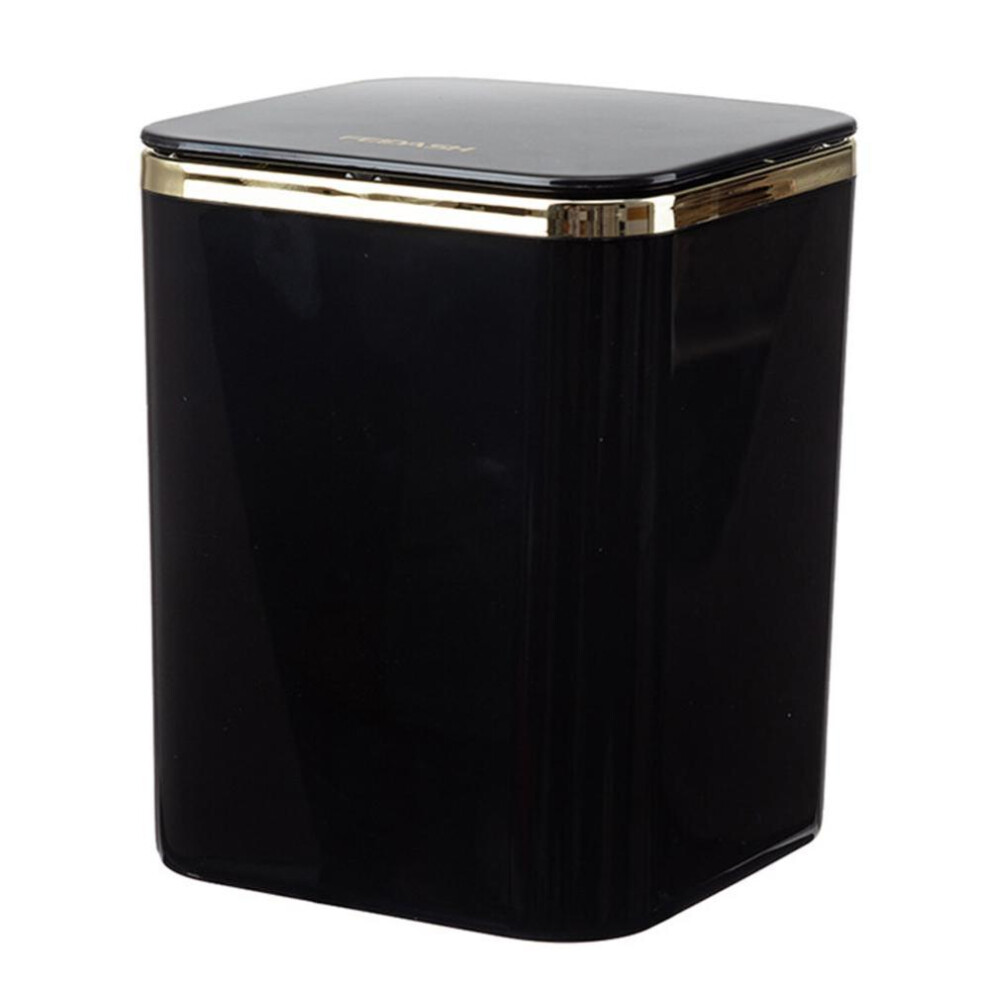 (Black) Mini Waste Bins Desktop Garbage Basket Home Table Plastic Trash Can Office Supplies Dustbins Car Portable Sundries Barrel Box