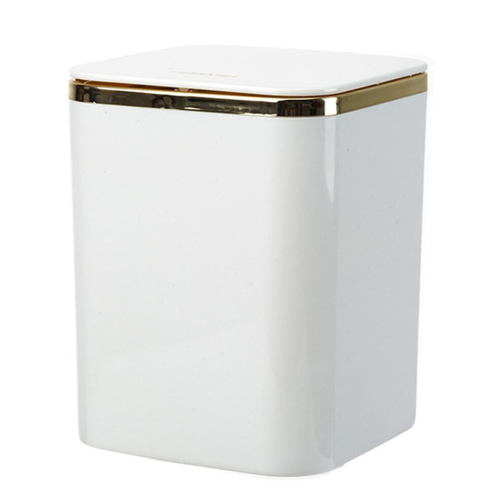 (White) Mini Waste Bins Desktop Garbage Basket Home Table Plastic Trash Can Office Supplies Dustbins Car Portable Sundries Barrel Box