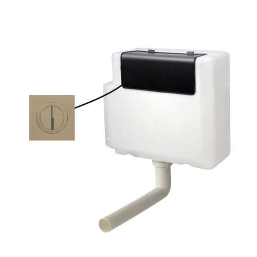 NES Home Nes Home Concealed Cistern Dual Flush Front Access Round Button Brushed Brass