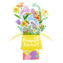 Clever Cube Happy Easter Hoppy Hares Pop Up Easter Greeting Card