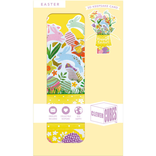 Clever Cube Happy Easter Hoppy Hares Pop Up Easter Greeting Card 2