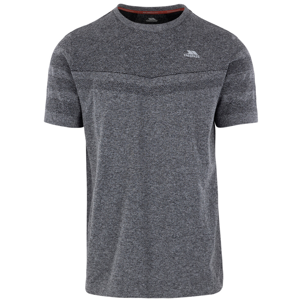 (M, Black Marl) Trespass Mens Seamless Active Top QuickDry Chenab