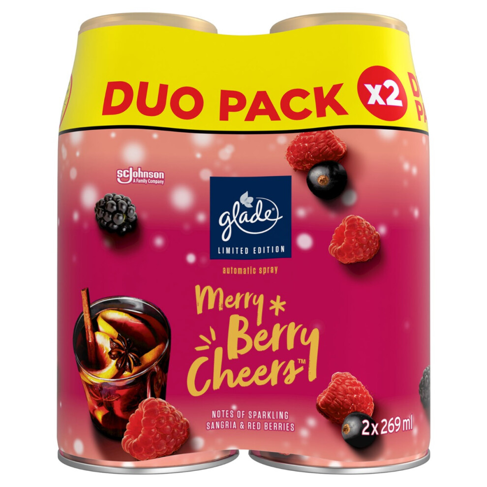 2 x Glade Automatic Spray Refill 269ml - Merry Berry Cheers