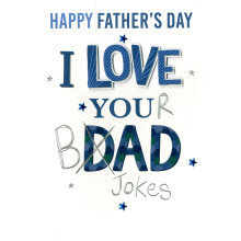 Dad Bad Jokes Fun Scribbles Hand-Finished Father's Day Greeting Card