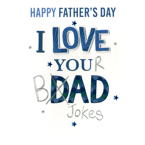 Dad Bad Jokes Fun Scribbles Hand-Finished Father's Day Greeting Card