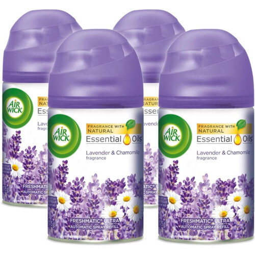 Air Wick 4 x Air Wick Freshmatic Max Automatic Spray Refill 250ml - Lavender & Chamomile