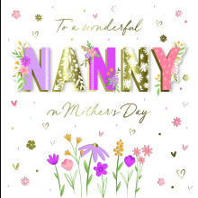 To A Wonderful Nanny Love In Bloom Mother's Day Hand-Finished Greeting Card