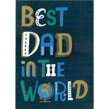 Best Dad In The World Super Dad Approved Father's Day Contemporary Greeting Card