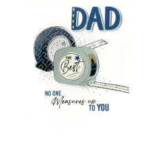 Dad The Best No One Measures Up To You! Hand-Finished Father's Day Greeting Card