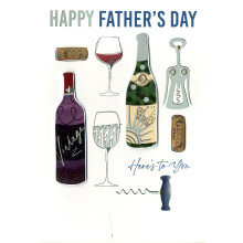 Here's To You Wine Wonderland! Hand-Finished Father's Day Greeting Card