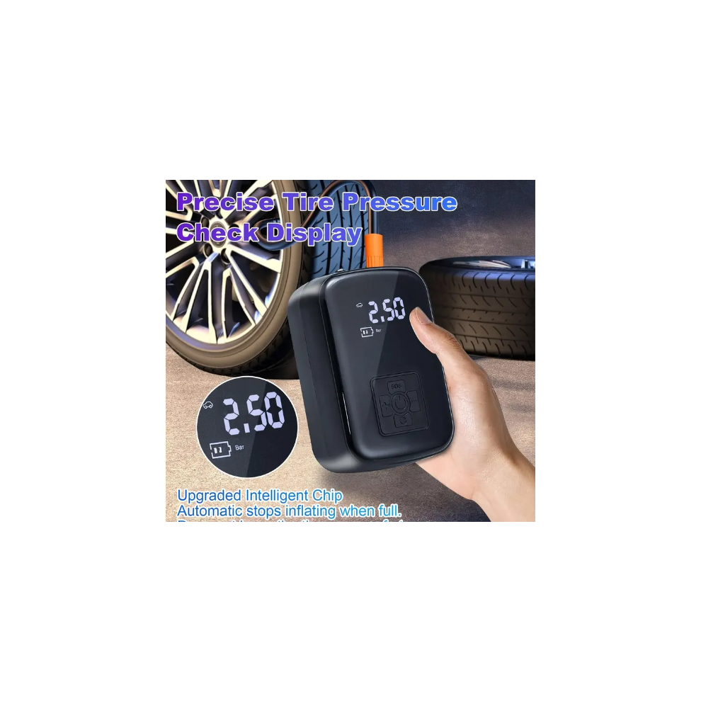 Portable Wireless Car Air Compressor Inflator For Car, Bike And Ball Tire Inflation 5055441425955