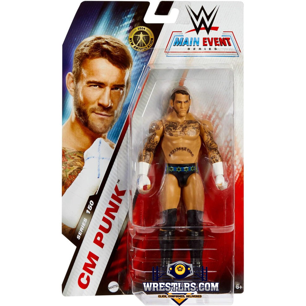 Wwe Cm Punk Main Event Series 150 6-Inch Action Figure - Articulated, Authentic Details, Superstar Scale