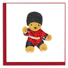 Quilling Huggable Herrington Bear Royal Guard Hand-Finished Art Greeting Card