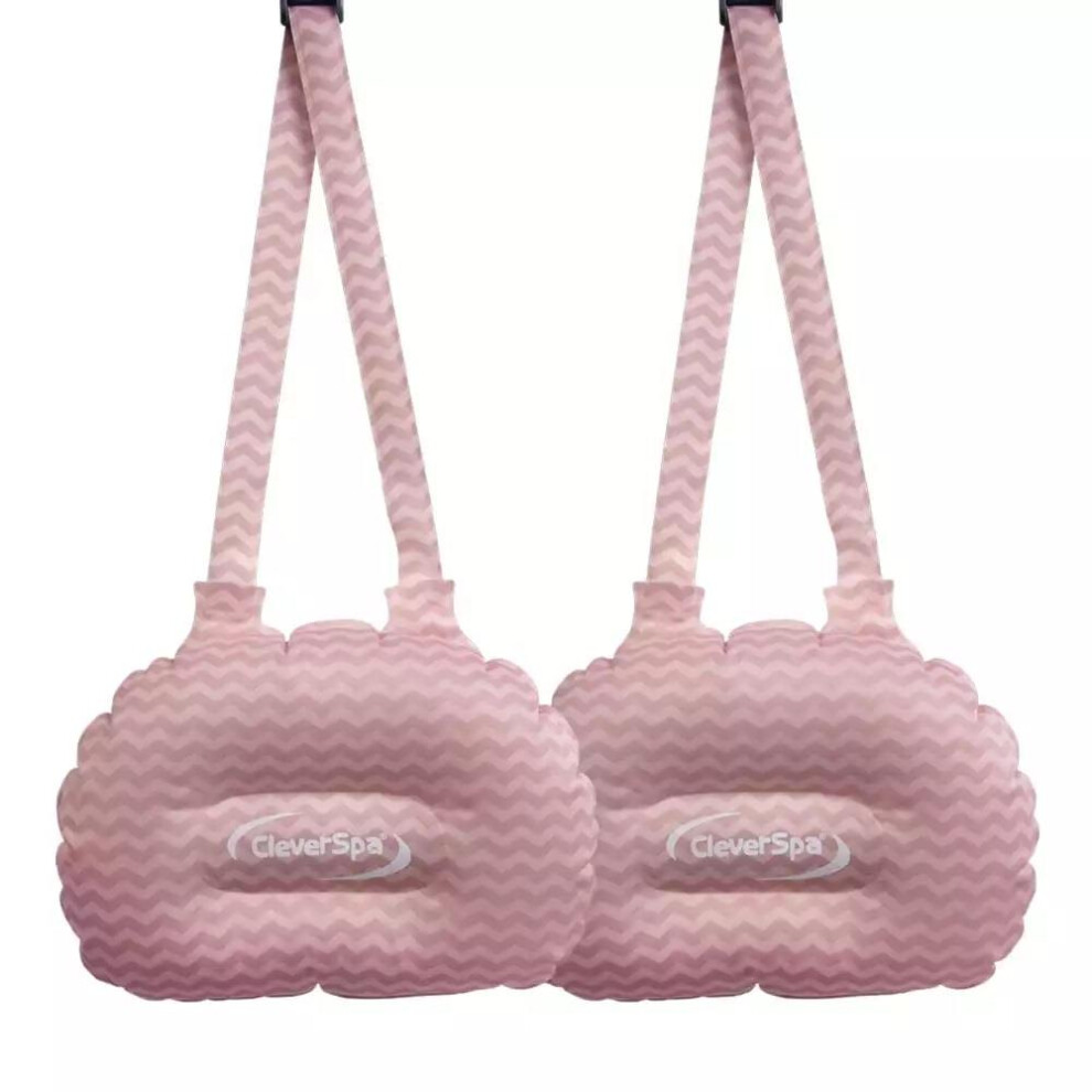 CleverSpa 8421 Pack of 2 Inflatable Headrests: Pink Zig-Zag Pattern, 19cm x 27cm