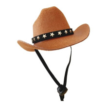 (Chocolate) One Piece Pet Cat Star Cowboy Hat Pet Supplies Adjustable Cat Costume Top Hat Headwear Pet Hat Cat Hat Pet Sun Hat Cat