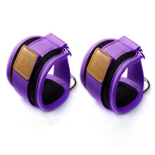(Purple) 2 PCS Ankle Straps For Cable Adjustable Double D-Ring Fitness Sports Feet Guard Leg Hip Strength Workout Ankle Support