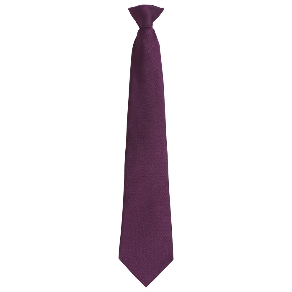 (One Size, Purple) Premier Unisex Adult Colours Fashion Plain Clip-On Tie