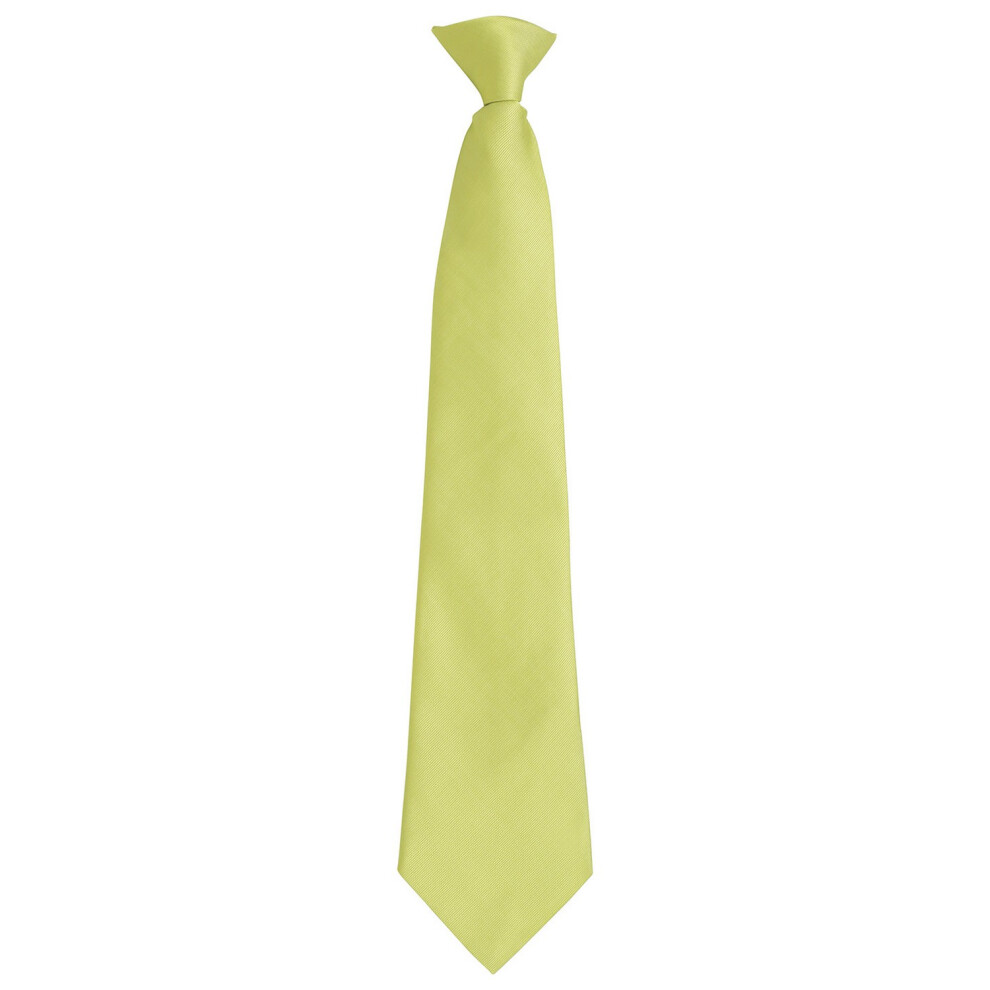 (One Size, Lime) Premier Unisex Adult Colours Fashion Plain Clip-On Tie