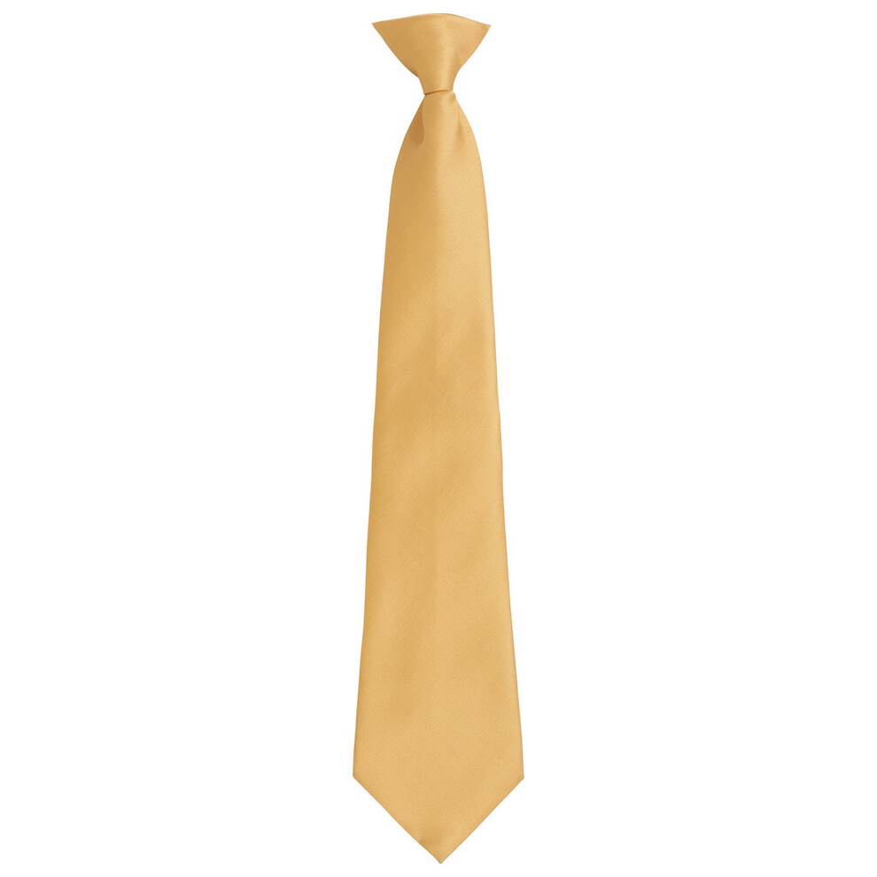 (One Size, Gold) Premier Unisex Adult Colours Fashion Plain Clip-On Tie