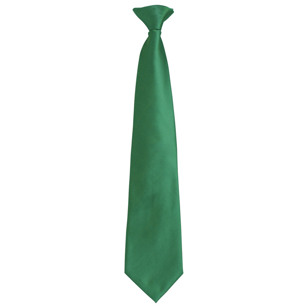 (One Size, Emerald) Premier Unisex Adult Colours Fashion Plain Clip-On Tie